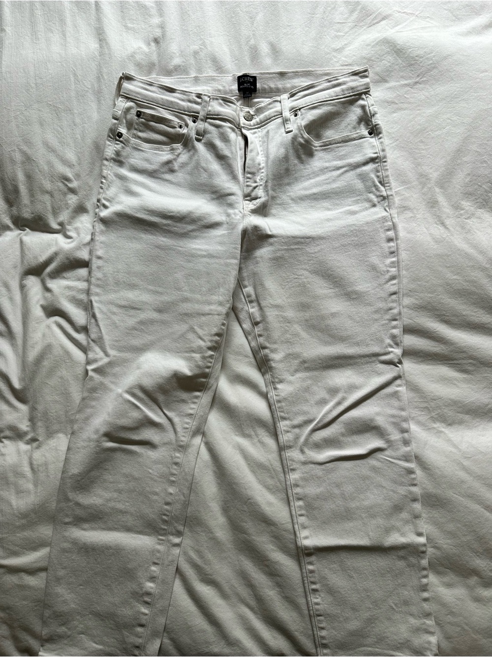 J. Crew White Straight-Leg Jeans - Classic Five-Pocket